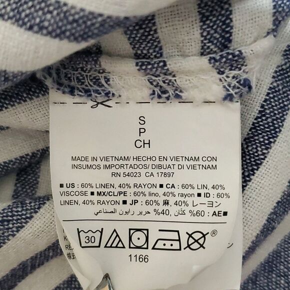 OLD NAVY MIDI SUMMER DRESS, Sz S, Blue/White, Striped, Sleeveless, Linen/Rayon - Picture 8 of 11